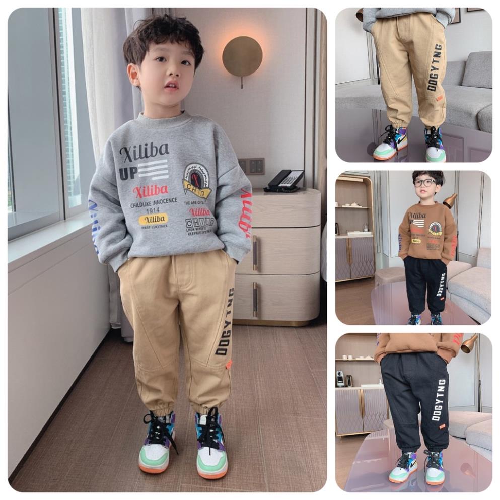 QK13 Size90-130 (9-25kg) Quần dài kaki bé trai, phong cách Hàn Quốc Quần áo trẻ Em hàng Quảng Châu