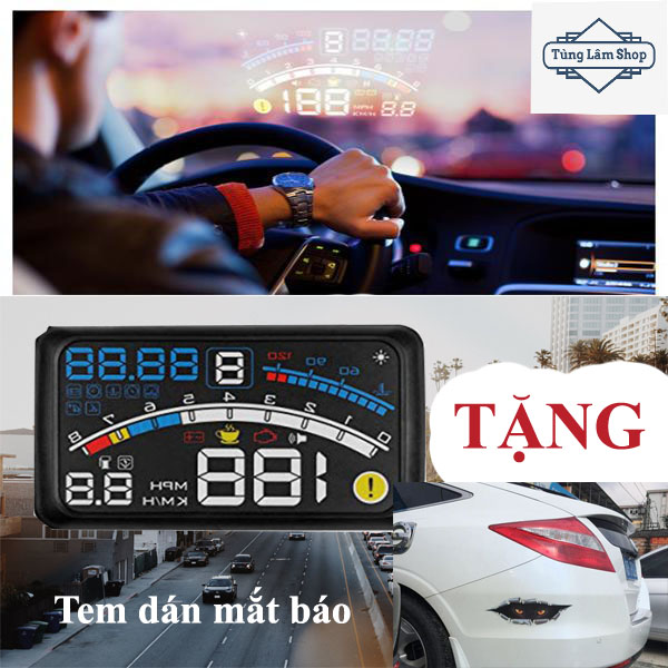 [Hỗ trợ lắp đặt tại Hà Nội] [QUÀ TẶNG] THIẾT BỊ HIỂN THỊ TỐC ĐỘ LÊN KÍNH LÁI HUD A8s BẢN NÂNG CẤP MÀN HÌNH HIỂN THỊ SẮC NÉT + ĐẾ CHỐNG TRƯỢT