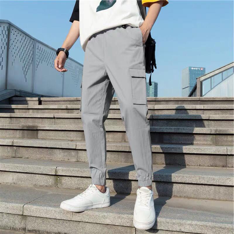 [HCM]Quần Jogger Kaki Nữ Túi Hộp Ống Bo Hàn Quốc Bmind EVA QD 10023S1