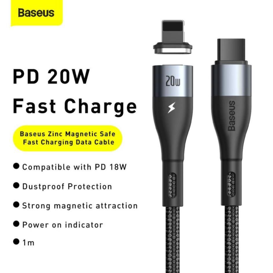 Cáp sạc từ tính Baseus CATLXC hỗ trợ sạc nhanh Type C to Lightning 20W cho iPhone 12 Series