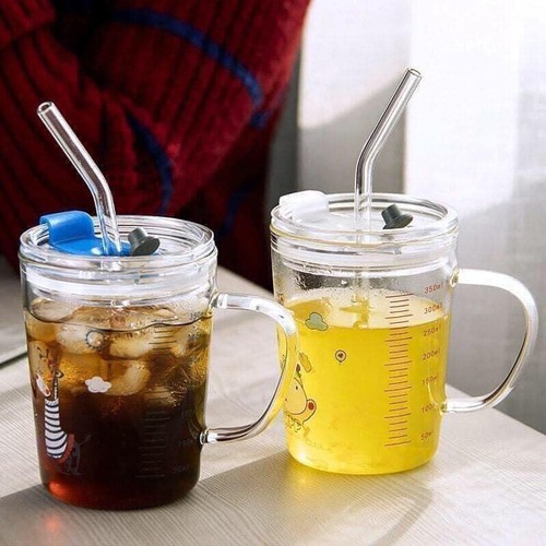 [LY NƯỚC, LY THỦY TINH CÓ VẠCH CHIA ML, CỐC SỮA, CỐC ĂN SÁNG, CỐC CÓ NẮP, CỐC NƯỚC THỦY TINH TRONG SUỐT - HÌNH NGẪU NHIÊN