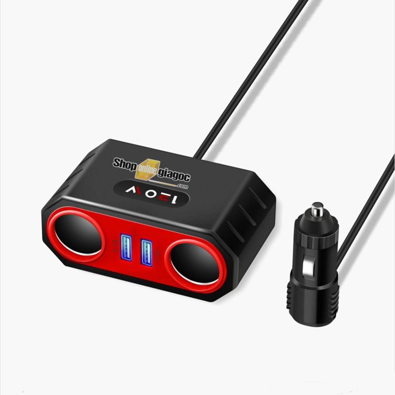 Bộ chia 2 12v-24v 2 cổng sạc usb spw04