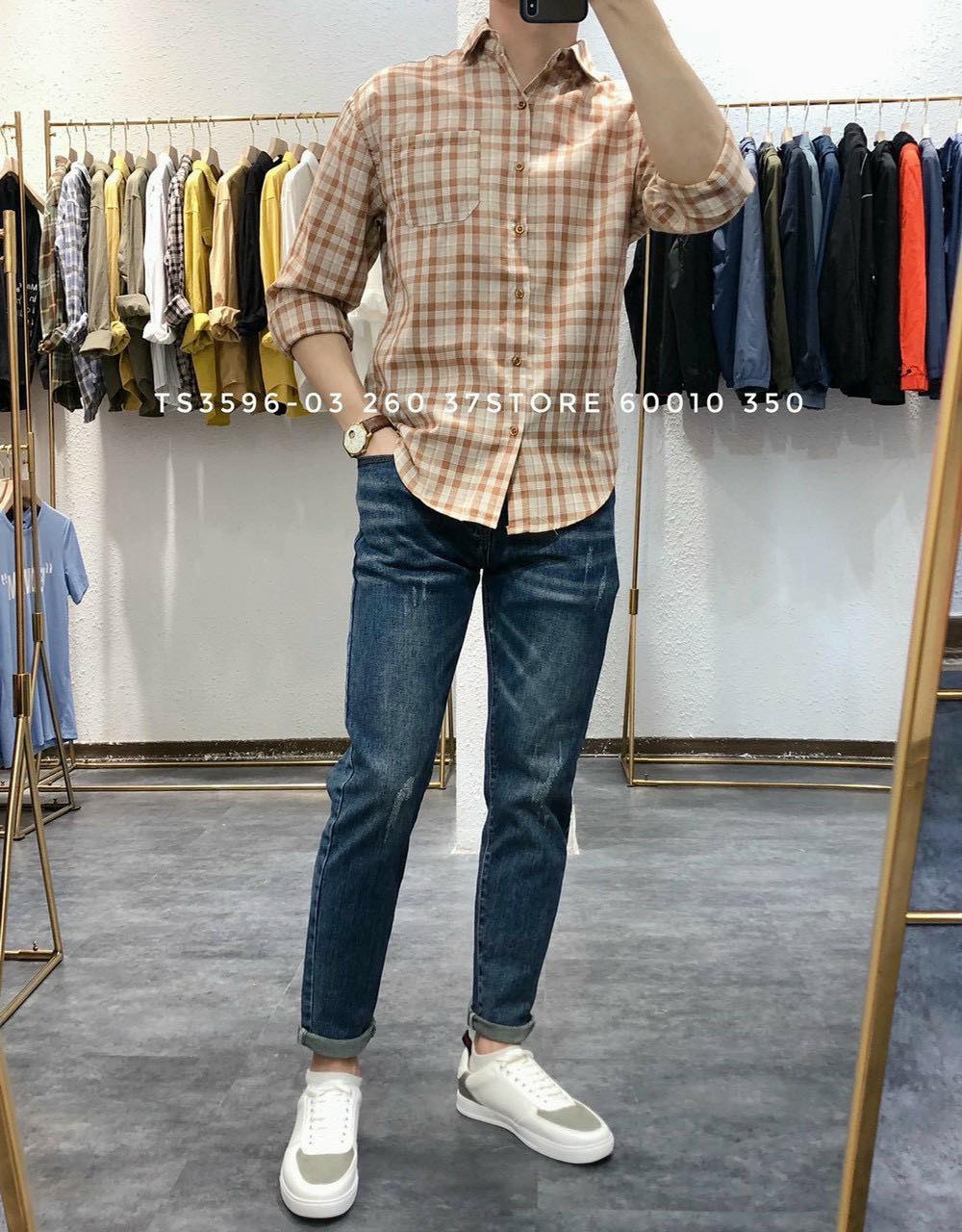 Áo sơ mi nam cao cấp vnxk trẻ trung fashionnew vnxk042