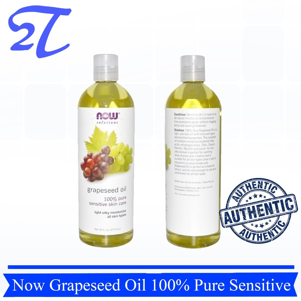 Tinh dầu hạt nho now grapeseed oil 100 pure sensitive 118ml - 473ml