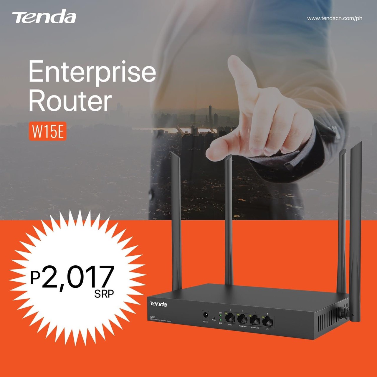 Bộ phát wifi tenda w15e ac1200mps - phát sóng mạnh