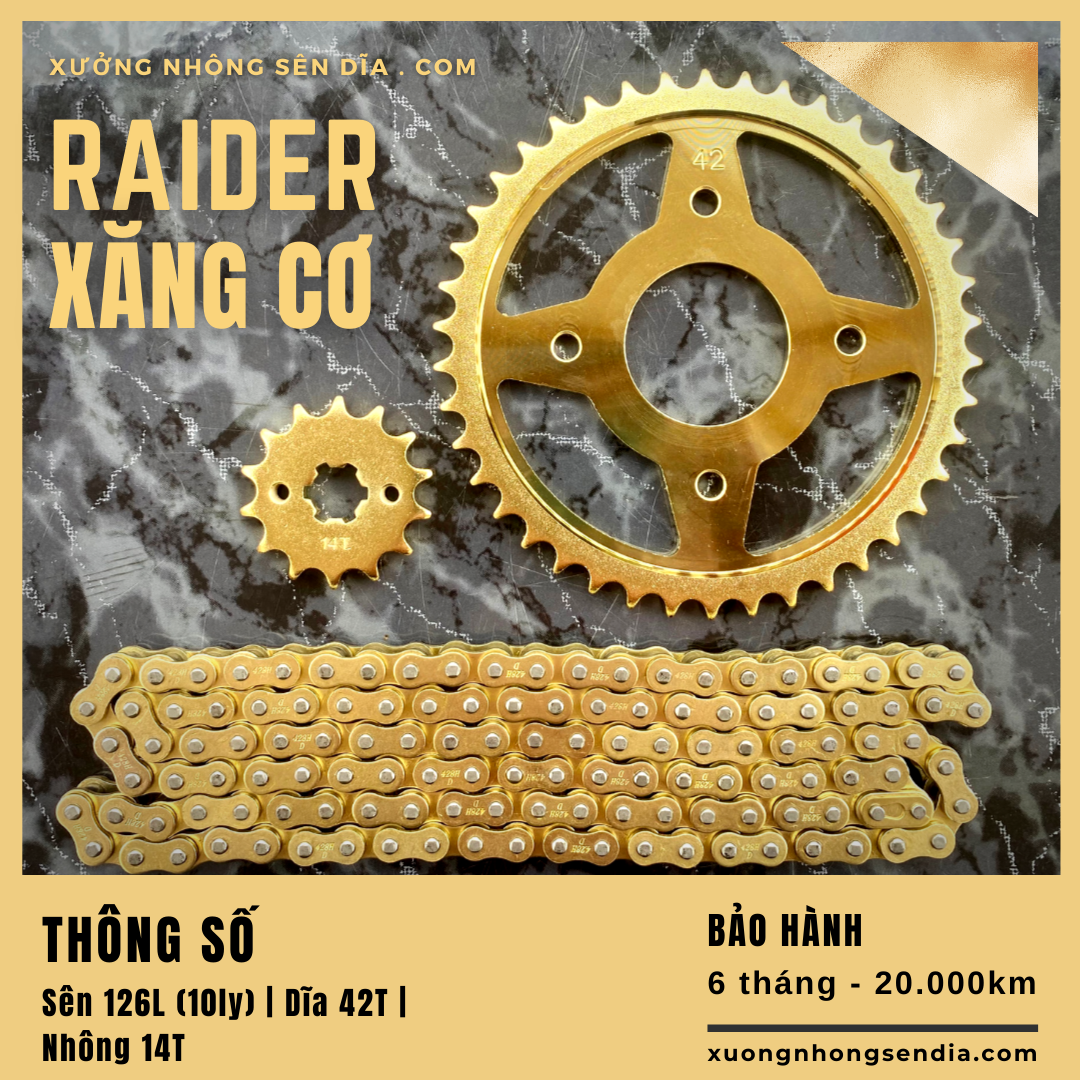 Nhông sên dĩa raider xăng cơ