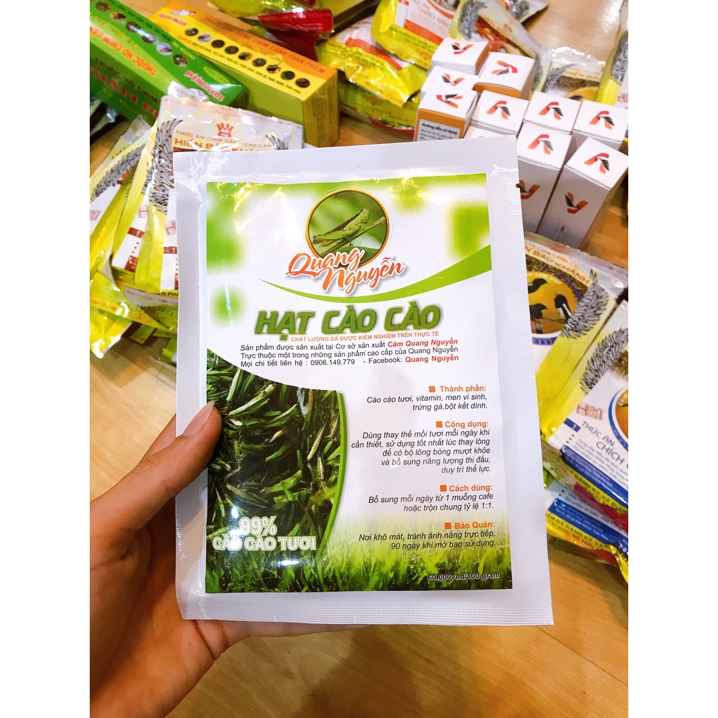 Hạt cào cào quang nguyễn - hạt cào cào tươi 99%, thay thế mồi tươi mỗi ngày 100g