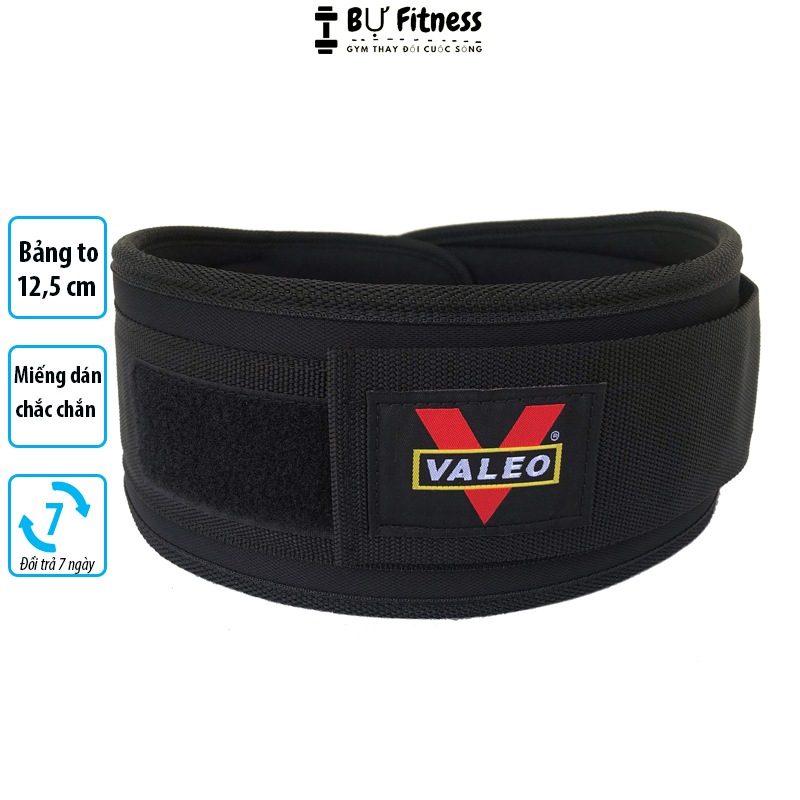 Đai lưng mềm VALEO bản to 12,5cm, đai thắt lưng bảo vệ cột sống khi tập gym