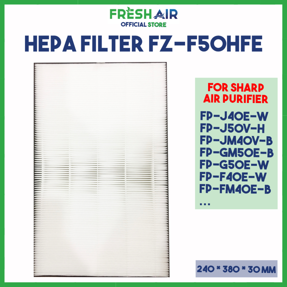 FZ-F50HFE | Màng lọc Hepa máy lọc không khí Sharp FP-J40E-W, FP-J50V-H, FP-JM40V-B, FP-G50E-W và FP-GM50E-B