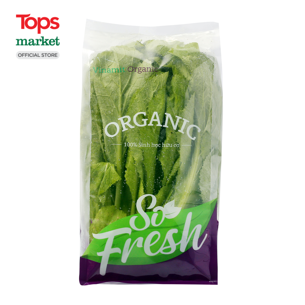 Cải Bẹ Xanh Hữu Cơ 300G - Siêu Thị Tops Market