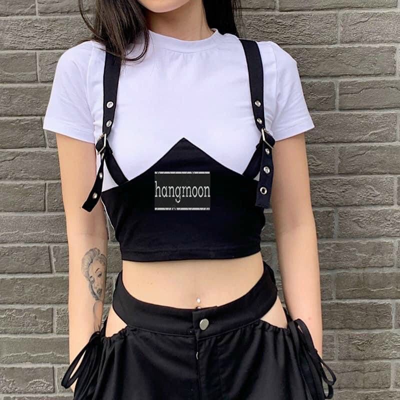 [HCM]Áo croptop ôm phối dây cá tính