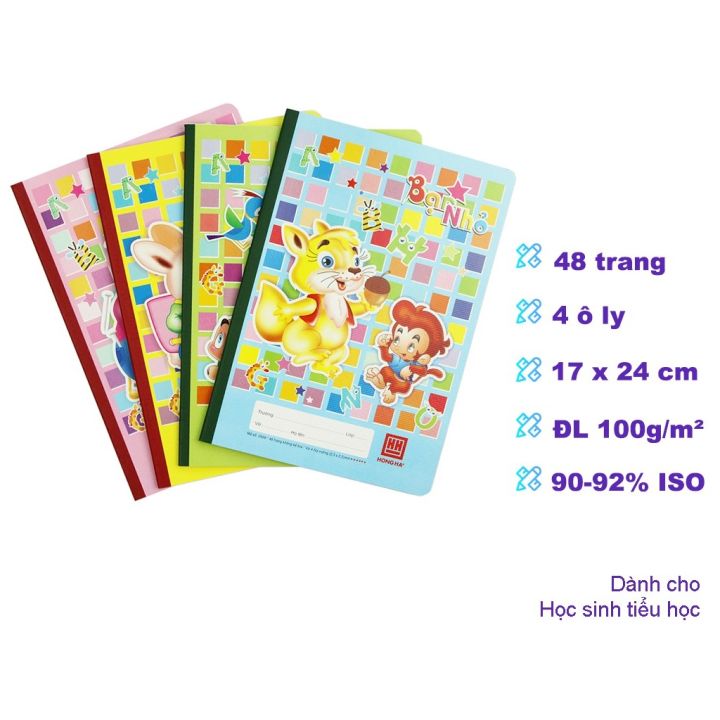 [Lấy mã giảm thêm 30%]Vở Hồng Hà 4 Ô ly 48 trang