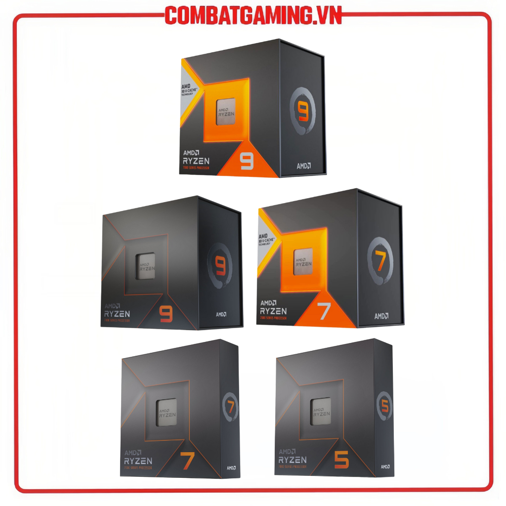 Bộ Vi Xử Lý CPU AMD Ryzen 5 7600X Ryzen 7 7700X 7800X3D Ryzen 9 7900X 7900X3D 7950X 7950X3D Hàng Chí