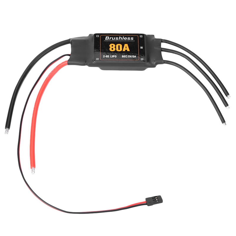 80a esc bec 2-6s lipo speed controller with ubec for rc airplanes helicopter