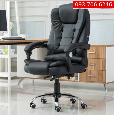 Ghế Giám Đốc, Ghế gaming, Ghế văn phòng Có Massage lưng 2 điểm được bọc da Pu nằm gác chân thư giãn