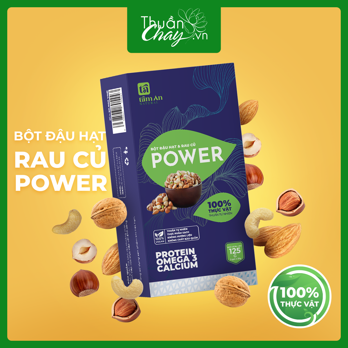 Hộp bột power 5 gói/hộp 125g - bột ngũ cốc đậu hạt rau củ