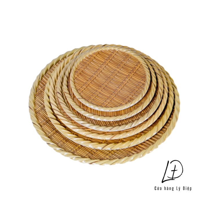 Dĩa mẹt nhựa tròn giả mây tre đan đủ size