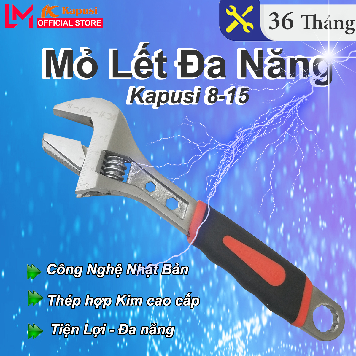 Mỏ lết đa năng Kapusi 10in -Hàng nhập khẩu Nhật Bản -Bảo Hành 36 tháng