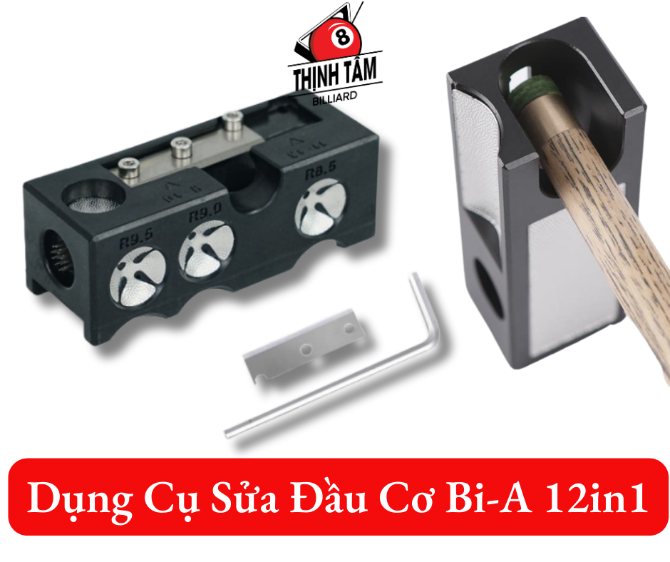 Dụng cụ sửa chữa đầu cơ 8 chức năng, gọt - xăm đầu tẩy bi-a 8in1