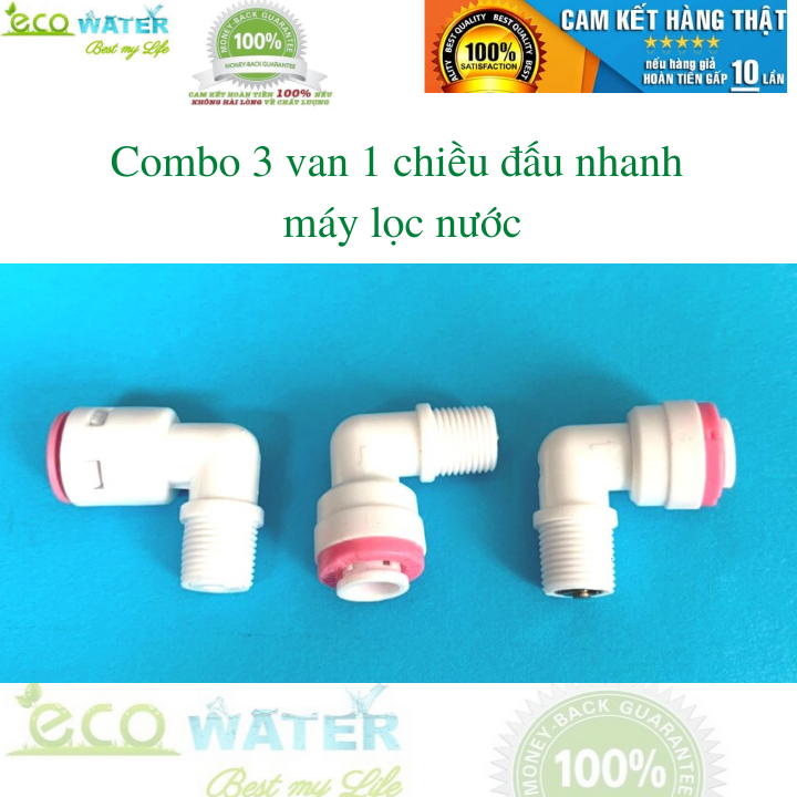 Van 1 chiều máy lọc nước - Combo 3 van 1 chiều đấu nhanh - Tặng kèm dây 6mm