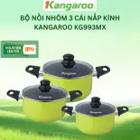 Bộ nồi nhôm 3 cái nắp kính Kangaroo KG993MX