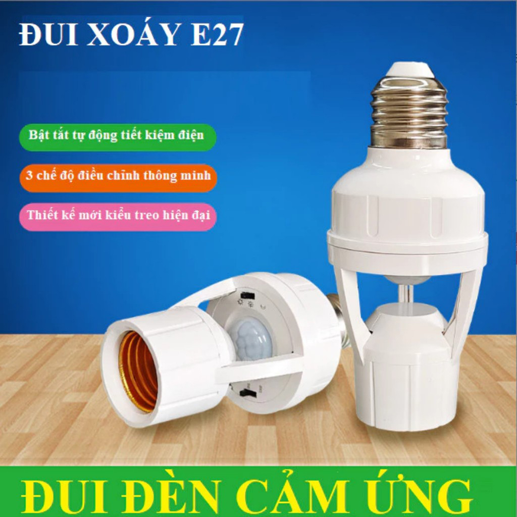 Đui đèn cảm ứng, công tắc cảm biến hồng ngoại,đui xoáy E27 đuôi treo cảm biến