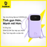 Sạc dự phòng Baseus Qpow2 10000mAh/20000mAh - Công suất 22,5W PD Sạc nhanh (Kèm cáp Type C và Iphone dài 30cm)