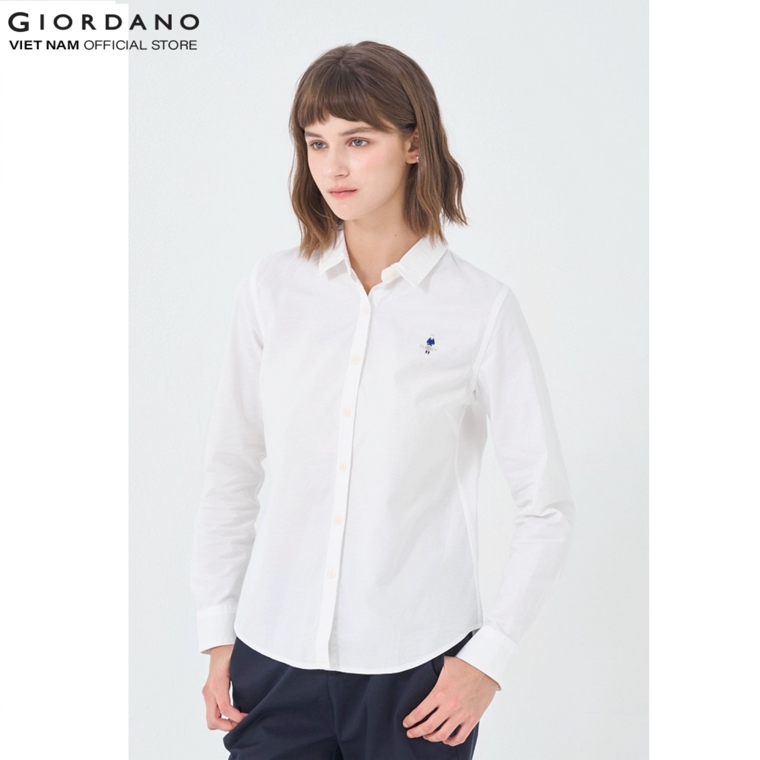 Áo Sơ Mi Nữ Dài Tay Classics Shirt Giordano 05344038