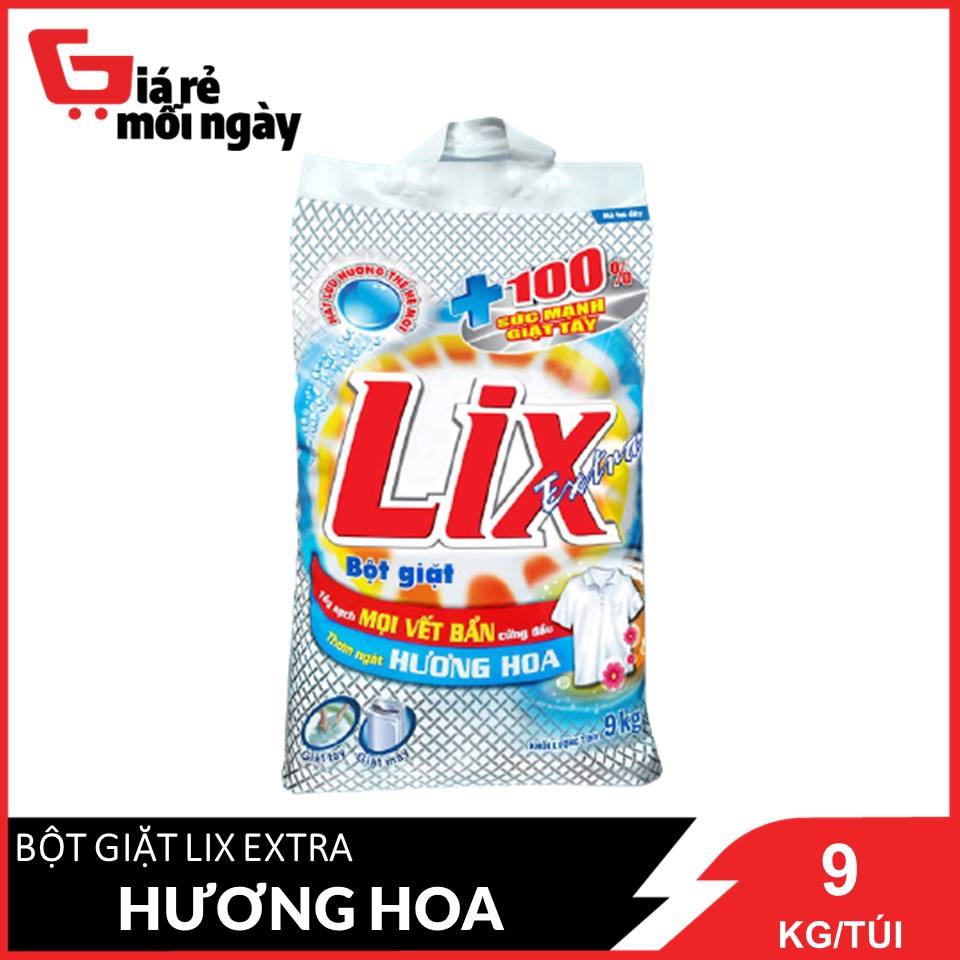 Bột giặt lix extra hương hoa 9kg