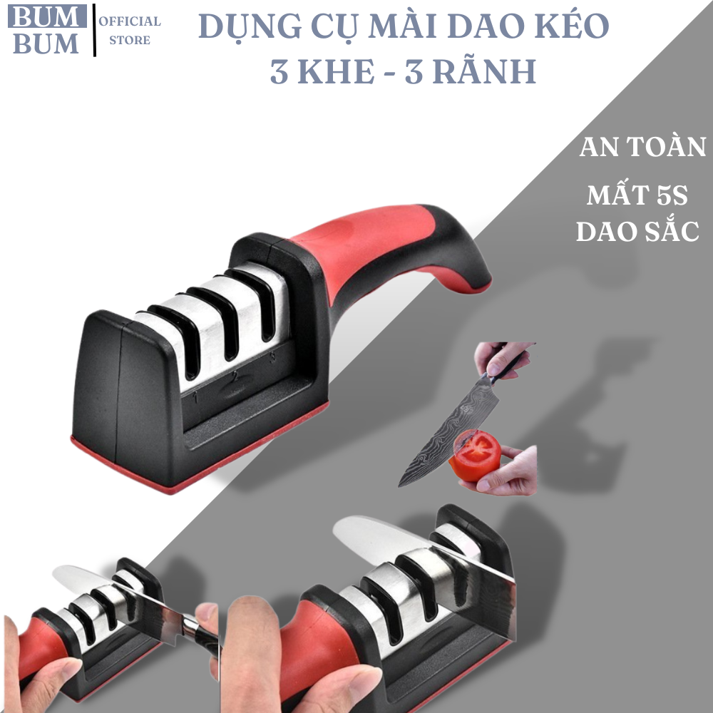 Dụng cụ mài dao kéo đa năng Living C M89 mài dao cầm tay 3 cấp độ có tay cầm chắc chắn tiện lợi