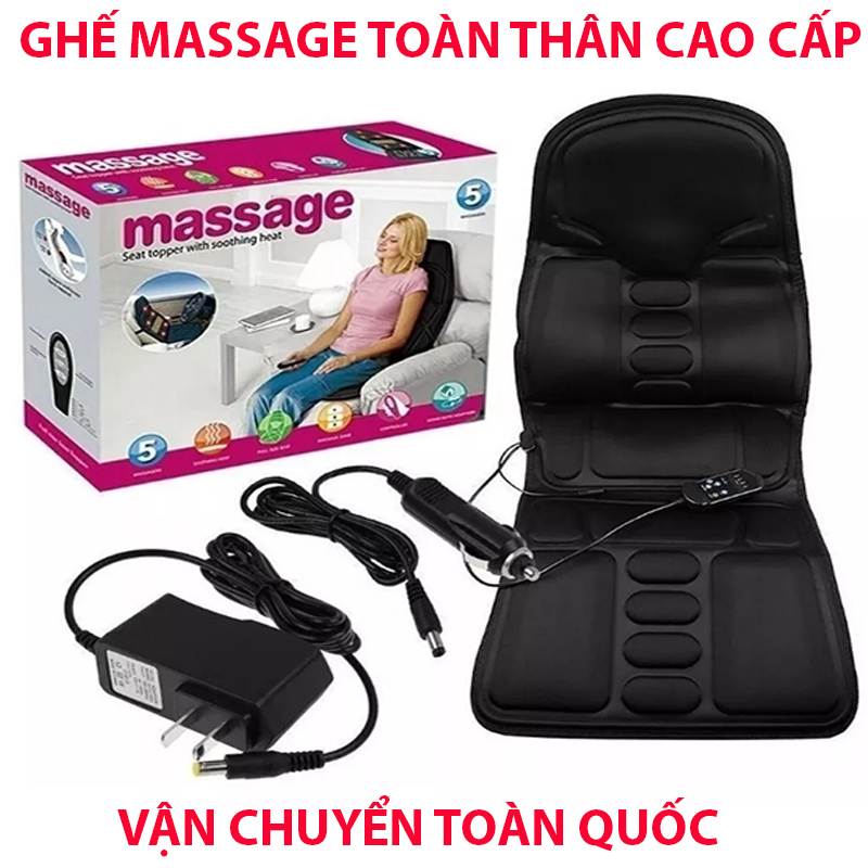 Ghế massage hồng ngoại đệm massage toàn thânghế nệm văn phòng ghế massa toàn thân cao cấp thế hệ mới bảo hành 1 đổi 1 trong vòng 12 tháng