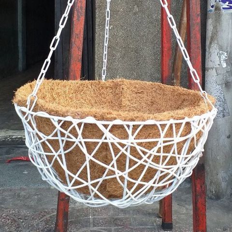 Chậu Trồng Cây Bằng Xơ Dừa, Chậu Treo Xơ Dừa Trồng Mọi Loại Cây Kiểng, Dùng Trang Trí Decor - (Khung Chậu + Xích Treo +Lót xơ dừa - Fi19-30)