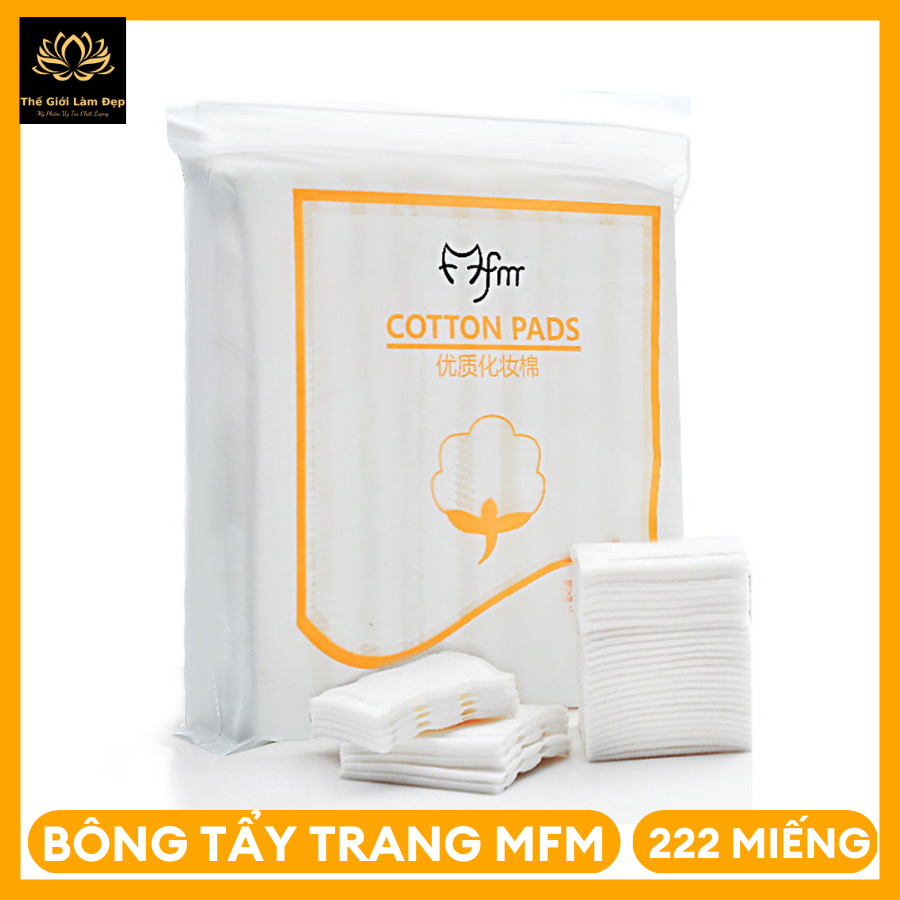 Bông tẩy trang 222 miếng da mặt mini magic lady 3 lớp 100% cotton pads gói tròn hộp thấm đắp tone siêu dày mềm mịn không xơ, miếng bong khăn giấy tay trang sử dụng dùng 1 lần trang điểm đa năng giá sỉ rẻ - THẾ GIỚI LÀM ĐẸP