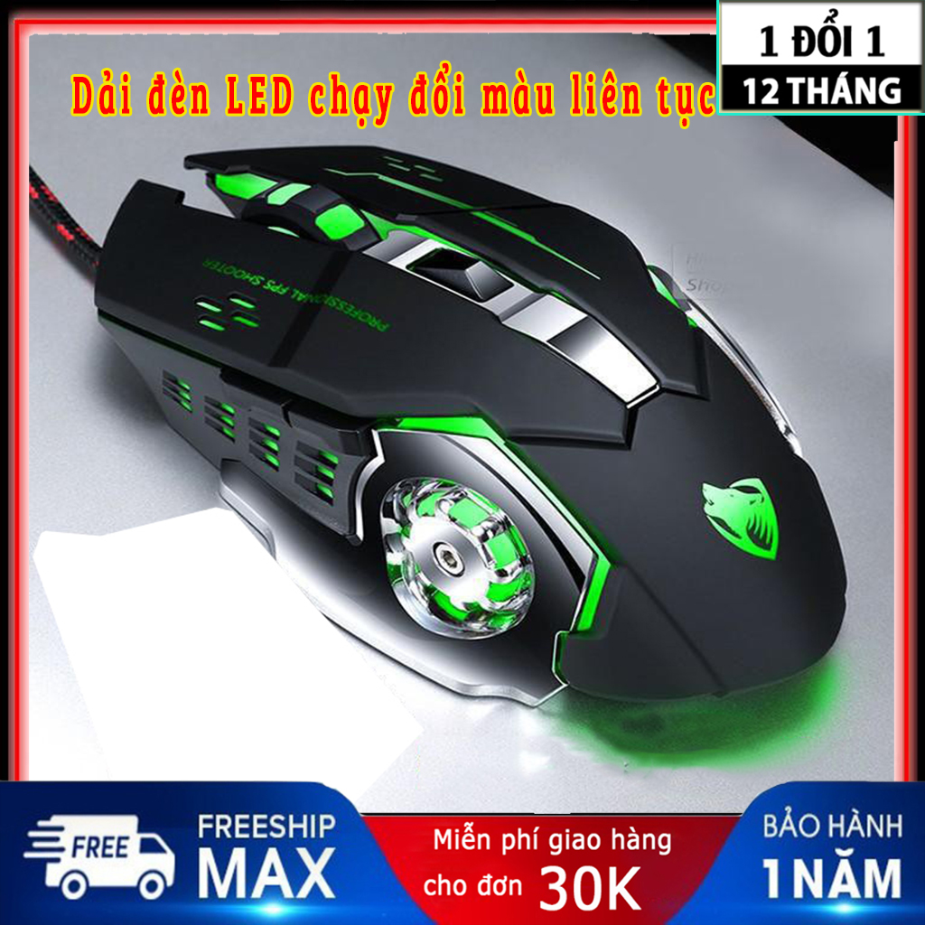[HCM]Chuột dây game thủ Divipard G502 chuột có dây dành cho game thủ streamer chuột chạy LED đổi màu liên tục cực rẻ- GENKSTORE