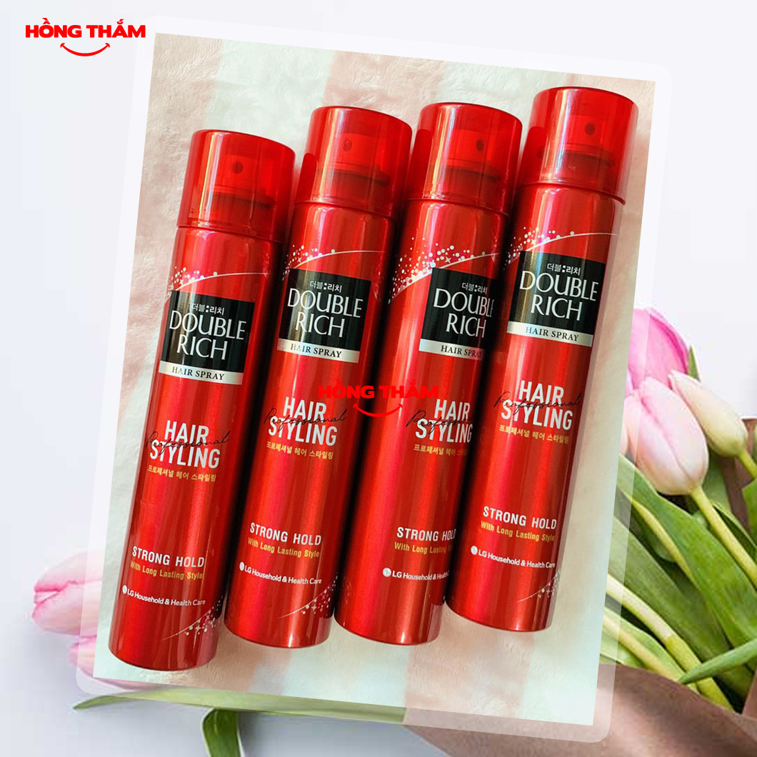 Keo tạo kiểu và giữ nếp tóc mạnh double rich hair spray strong hold 170ml - KTK28