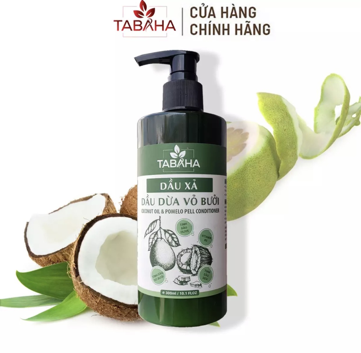 Dầu Xả Dầu Dừa Vỏ Bưởi TABAHA 300ml Cấp Ẩm Dưỡng Tóc Mượt Mà Giảm Gãy Rụng