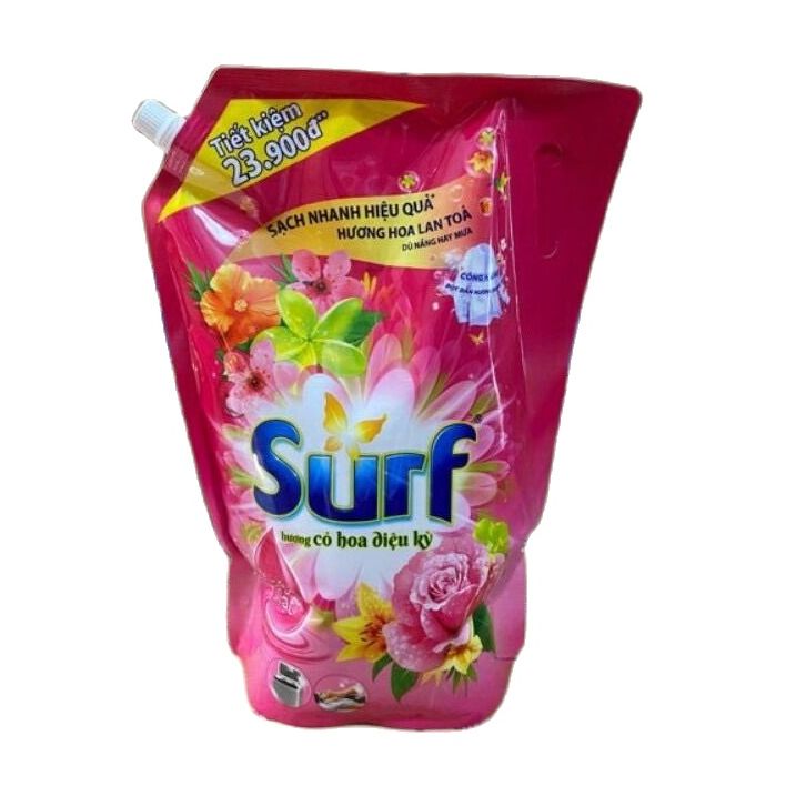Nước giặt Surf cho máy giặt cửa trên hương cỏ hoa diệu kỳ 2.9kg, loại mới có nắp vặn giá mới