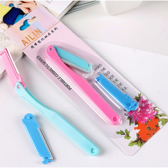 Bộ dao cạo, tỉa lông mày tóc mái 2 lưỡi ailin - giá sỉ