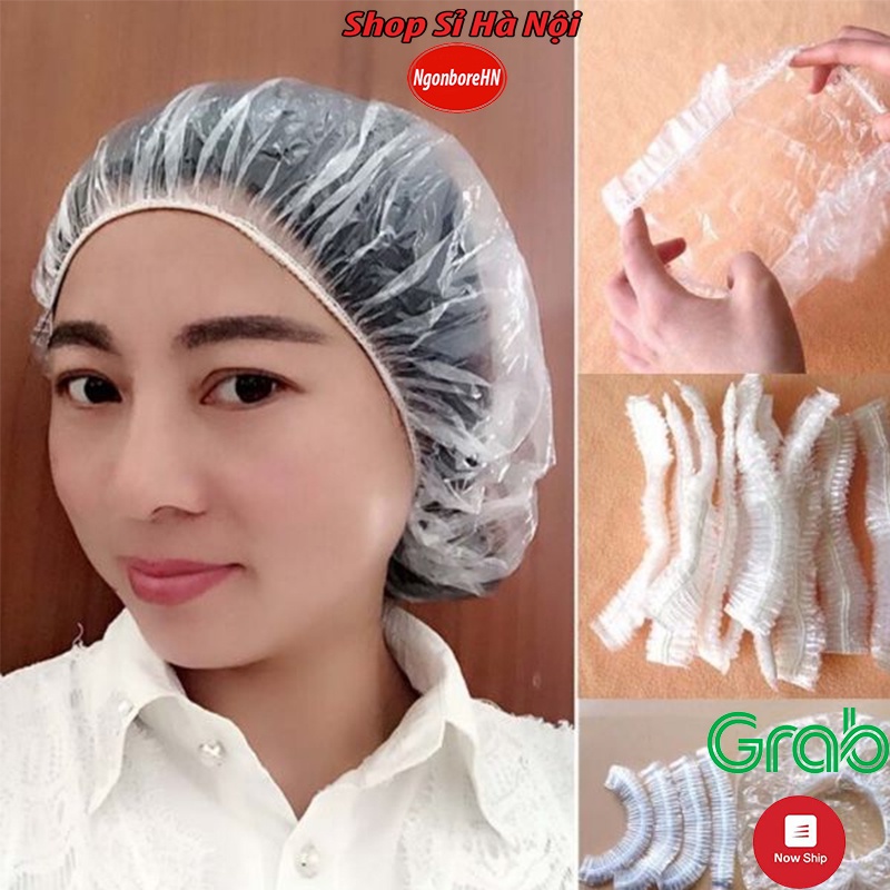 Mũ tắm trùm tóc không thấm nước nón chụp ủ tóc khi tắm có chun bo ở viền mũ GD209