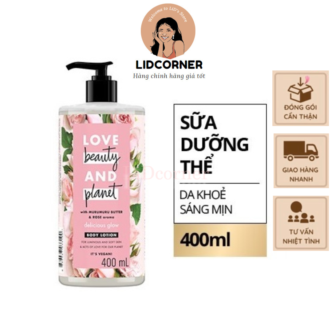 Sữa dưỡng thể làm sáng da Love Beauty And Planet Delicious Glow 400ml