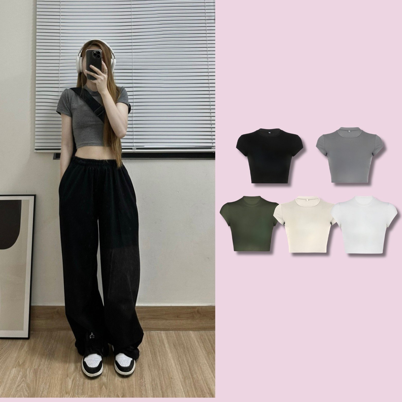 Áo thun croptop trơn basic nhiều màu chất thun cotton mềm mịn thoáng mát - Form ôm. Chinh Trần Store