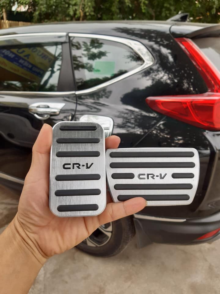 Bộ 2 ốp trang trí chân ga, chân phanh xe honda crv 2023-2018 cao cấp