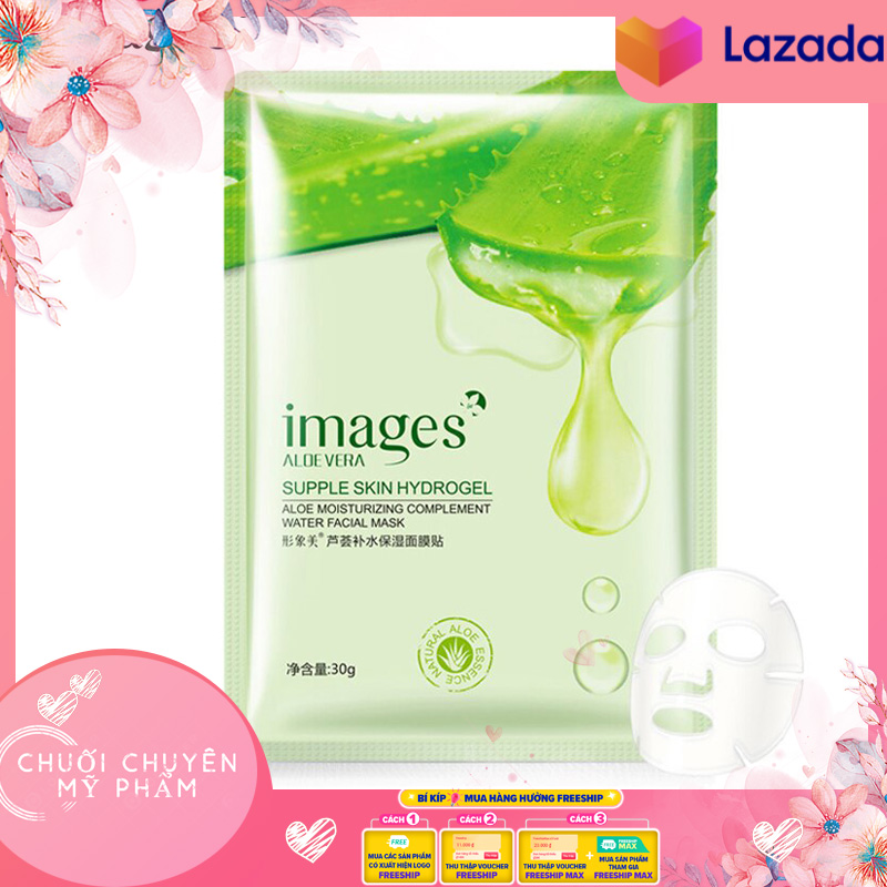 [HCM]Mặt Nạ Giấy Dưỡng Da Cấp Ẩm Thải Độc Lô Hội Images Aloe Vera Supple Skin Hydrogel | Mặt Nạ Giấy Dưỡng Trắng Cấp Ẩm Sạch Mụn Images Chiết Xuất Lô Hội Mask Nội Địa Trung
