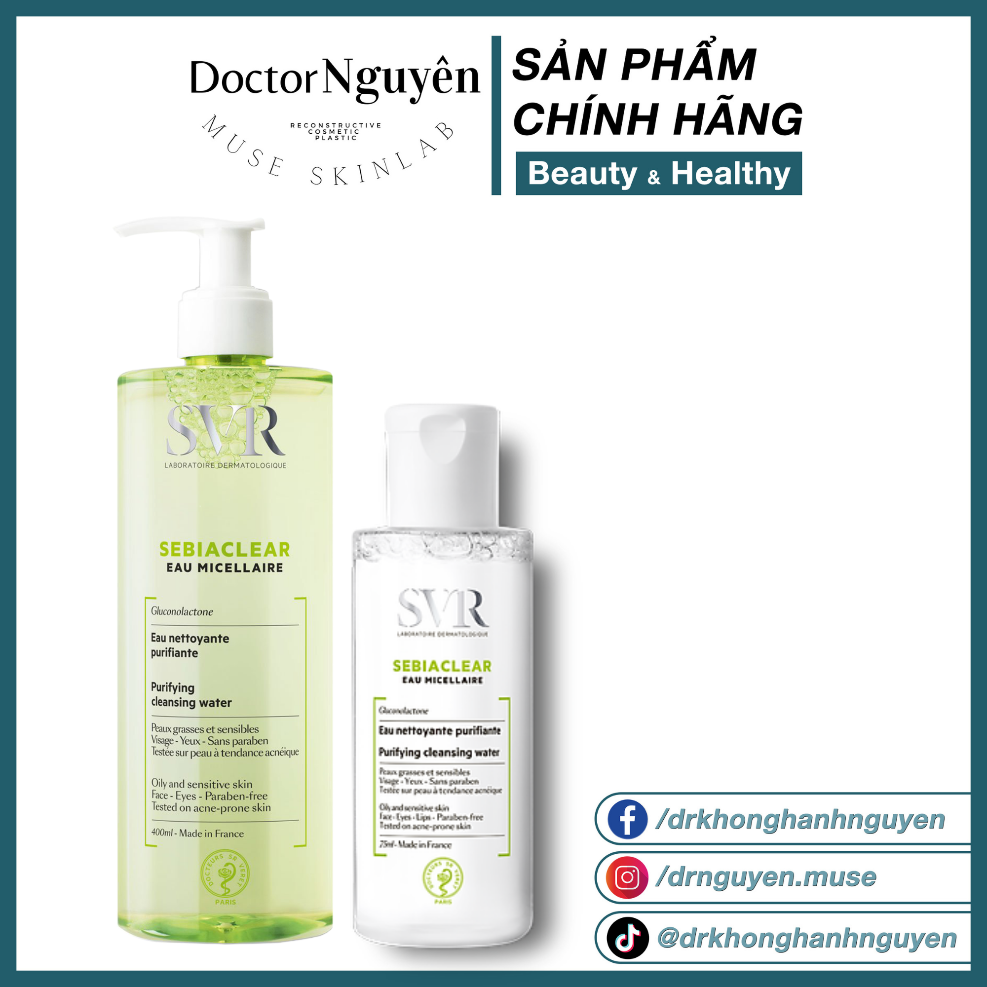 Nước Tẩy Trang SVR Sebiaclear Eau Micellaire Cho Da Dầu Mụn