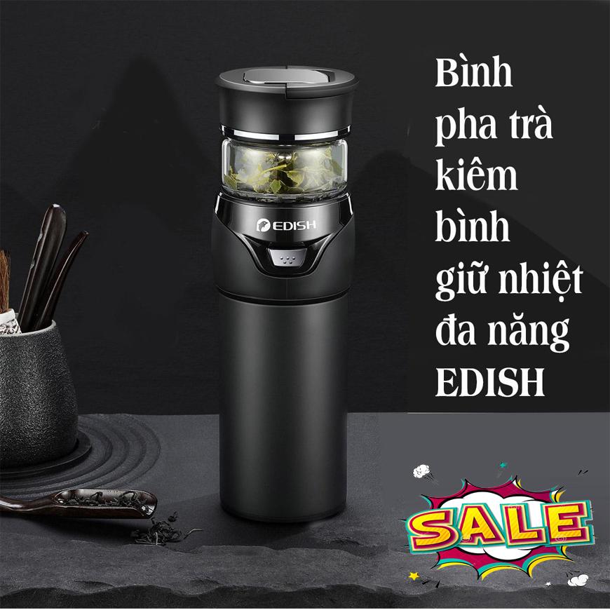 Bình Pha Trà Kiêm Bình Giữ Nhiệt. Bình Pha Trà Edish. Dụng cụ pha trà,Bình pha trà có lưới lọc công nghệ Đức chất liệu INOX thủy tinh. Màng lọc thông minh, màng lọc tách rời, nút bấm thông minh. BẢO HÀNH TOÀN QUỐC BỞI LUCKY STORE SG.