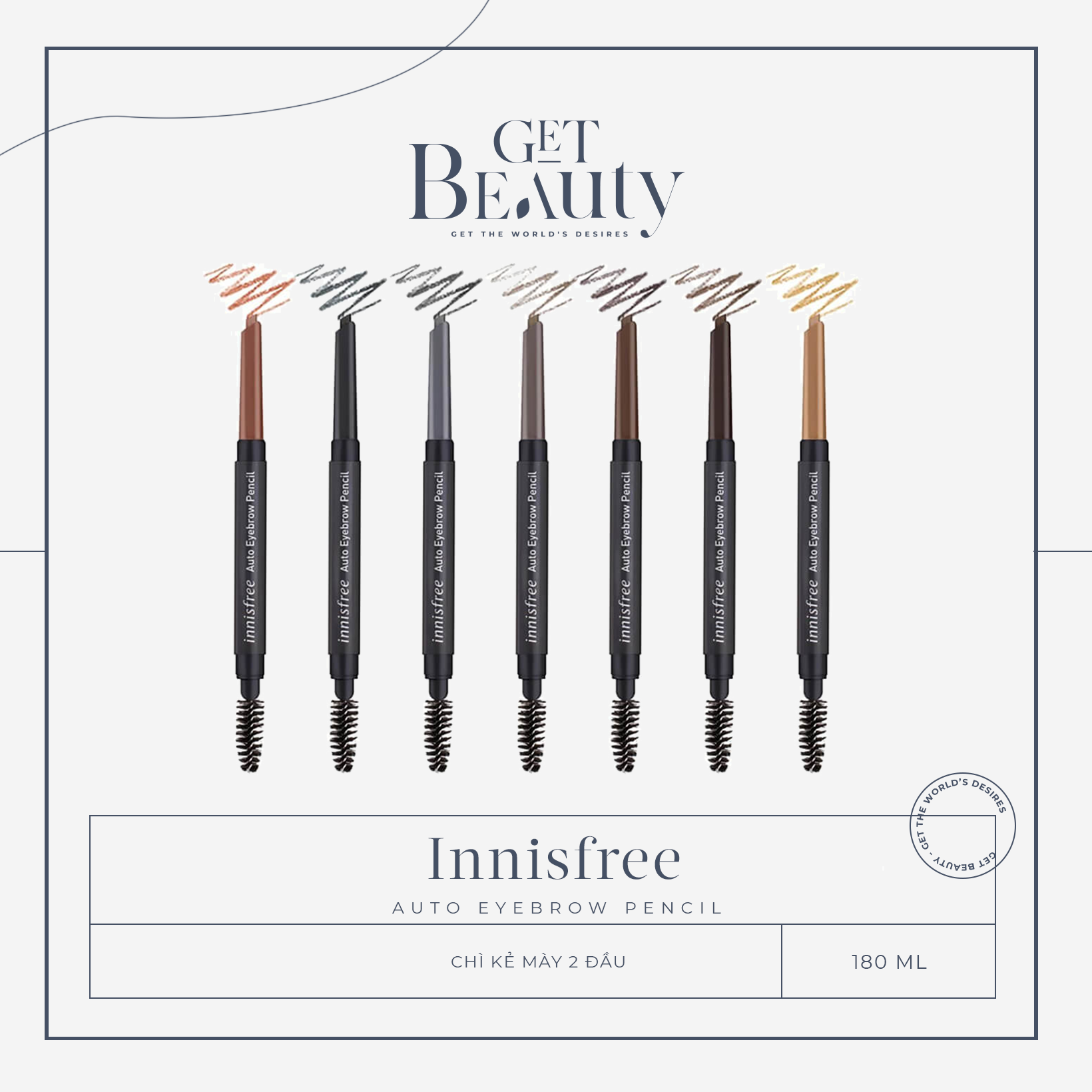 Chì kẻ chân mày innisfree auto eyebrow pencil 0.3g