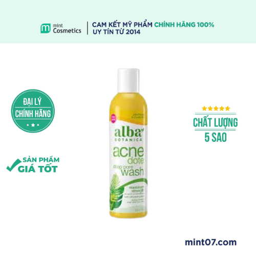 Sữa Rửa Mặt Alba Botanica Acnedote Deep Pore Wash