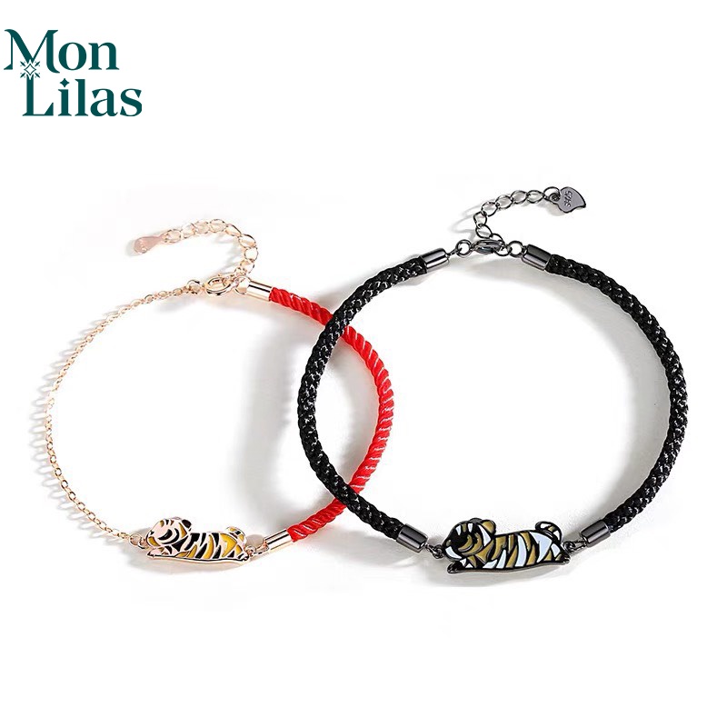 Vòng tay đôi bạc mon lilas tình yêu 12 con giáp v012201/2