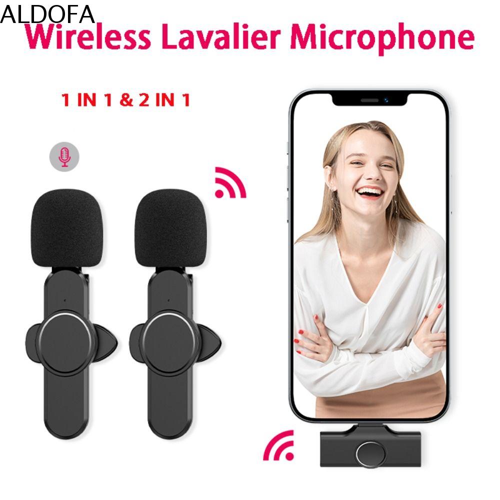 ALDOFA Mới Phát sóng Rechargable Video âm thanh Micro cài áo không dây Micro điện thoại Mic trò chơi trực tiếp Micro mini