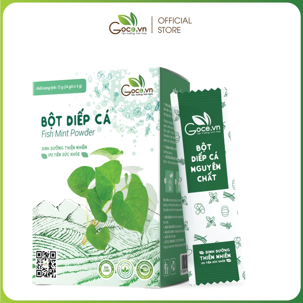 Bột rau diếp cá hữu cơ nguyên chất hộp 24 gói